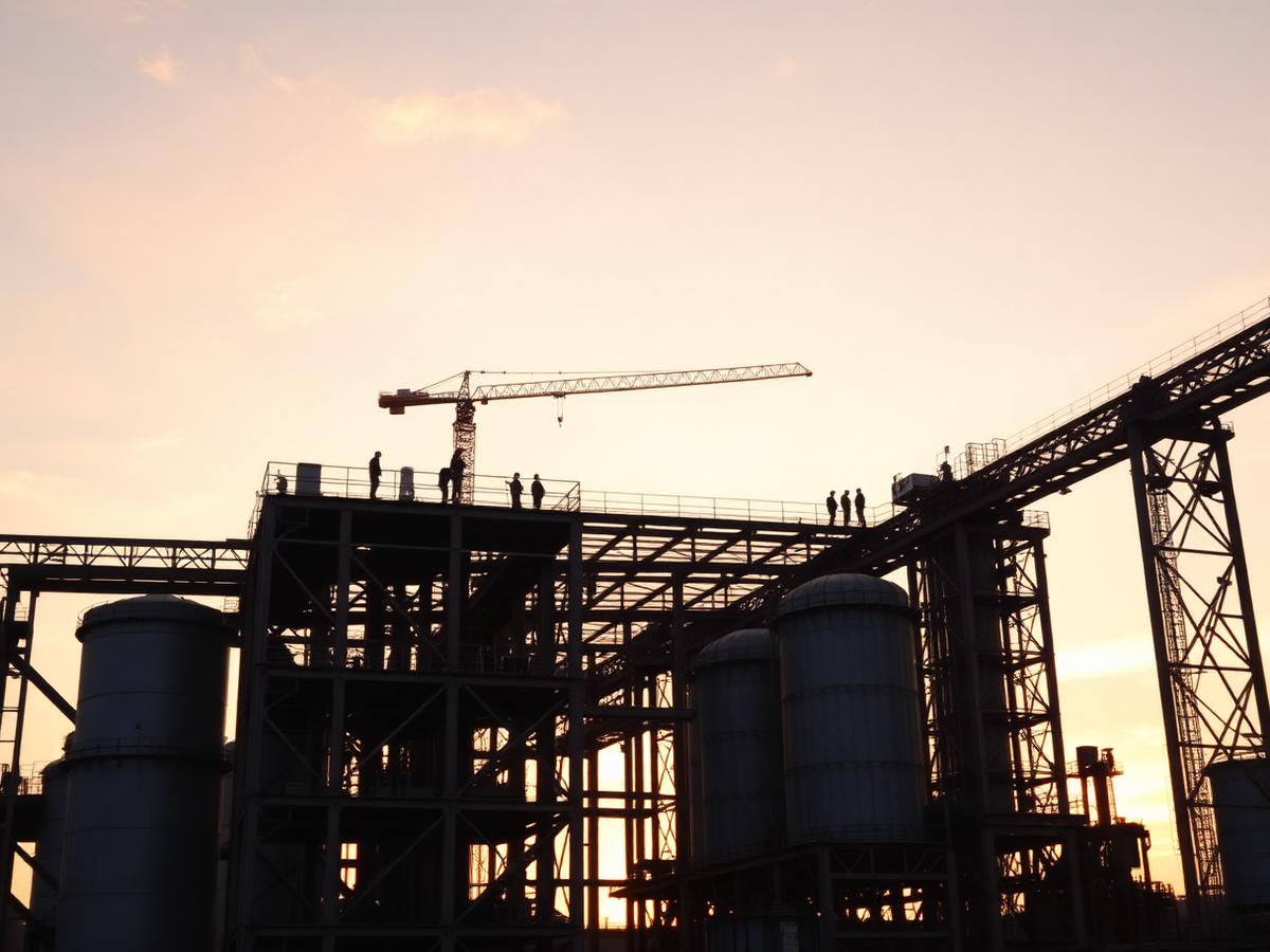 Structural steel framework installation